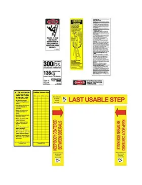 Werner 051751101157 300 Lb. 1a Step Ladder Safety Label With Inspection Tag Package Pack Of 6