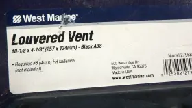 279680 West Marine Louvered Ventilator Black Abs 10 Inch X 5 New