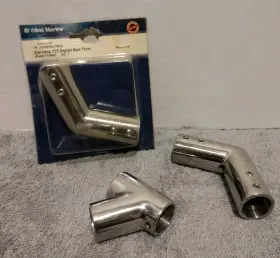 7219850 West Marine Lot Of 2 Stainless 125 Degree Bow Form 7/8 Inch Plus 60 Rail Tee
