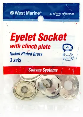 8679722 West Marine Fasco Eyelet Socket With Clinch Plate 3 Sets Boat Canvas Fasteners