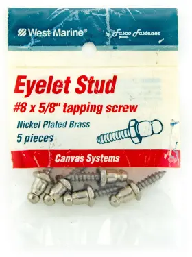 8679748 West Marine Eyelet Stud #8 X 5/8 Inch Tapping Screw 5 Pieces Boat Canvas Fasteners