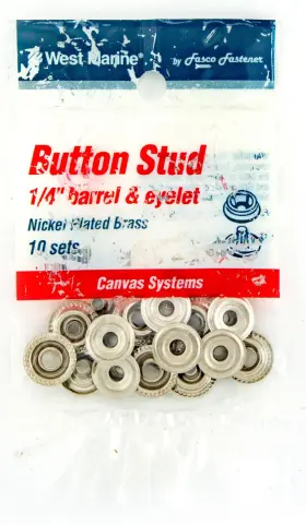 8679771 West Marine Button Stud 1/4 Inch Barrel And Eyelet 10 Sets Boat Canvas Fasteners