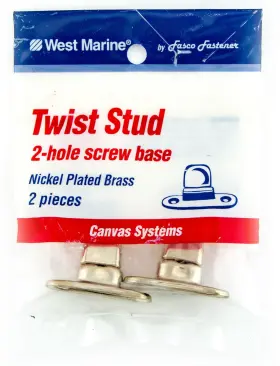 8679805 West Marine Twist Stud 2-hole Screw Base 2 Pieces Boat Canvas Fasteners