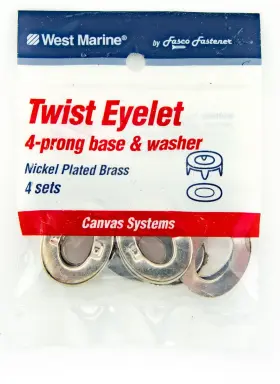 8679821 West Marine Twist Eyelet 4-prong Base And Washer 4 Sets Boat Canvas Fasteners