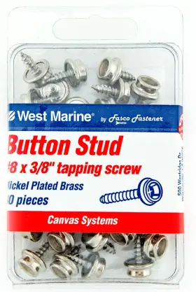 8679987 West Marine Button Stud #8 X 3/8 Inch Tapping Screw 40 Pieces Boat Canvas Fasteners