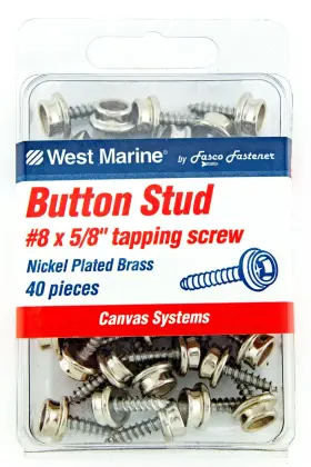 8679995 West Marine Button Stud #8 X 5/8 Inch Tapping Screw 40 Pieces Boat Canvas Fasteners