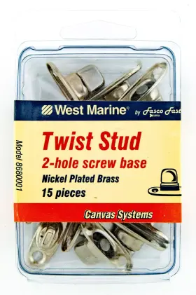 8680001 West Marine Twist Stud 2-hole Screw Base 15 Pieces Boat Canvas Fasteners