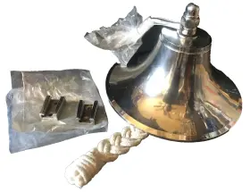 Ac081a West Marine Large Nickle Coated Brass Bell 7.625 In Nos Big Boat Farm Home Shop