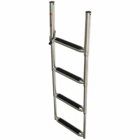 1115140 Western Metals Pn Boat 4-step Telescoping Ladder Polished Stainless Steel