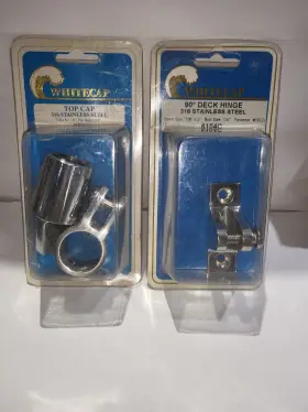 6101c White Cap 6104c/6101c 90 Degree 316 Stainless Steel Bimini Deck Hinge With Quick Release Pin/top Caps