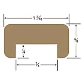 60825 Whitecap - 5ft L X 3/4 Inch W Track Straight Length Bulkhead Teak Molding
