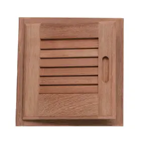 Whitecap 725060607210 Teak Louvered Door And Frame - Left Hand 12 Inch X 60721