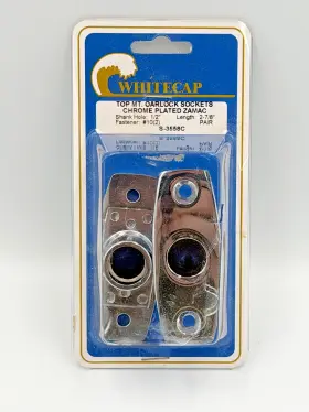 S-3558c Whitecap Top Mount Oarlock Sockets 1/2in Chrome Zamac Pair Marine Boat