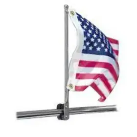 S-5010p Whitecap Marine Stainless Steel 17 Inch Flagstaff And Rail Mount For 7/8 Or 1