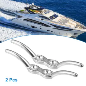 X Autohaux 723115188974 2pcs 4 Inch Stainless Steel Flagpole Cleat Hook For Marine Boat Ship