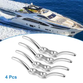 X Autohaux 723115188981 4pcs 4 Inch Stainless Steel Flagpole Cleat Hook Boat Deck Cleats For Marine Ship