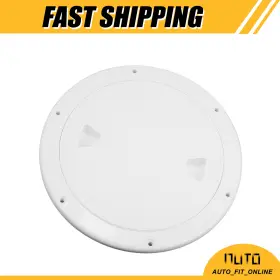 X Autohaux 726215381993 8 Inch White Circular Non Slip Abs Inspection Hatch Deck Plate With Detachable Cover