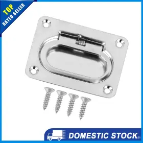 X Autohaux 726215646344 Pack Of 1 76 57mm Boat Flush Ring Pull Handle Deck Floor Locker