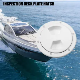 X Autohaux 743151901139 4 Inch Boat Yacht Inspection Round Deck Plate Hatch Marine White
