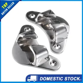 X Autohaux 745060262929 Universal Stainless Steel Silver Tone Boat Angled Bow Chocks Pack Of 2