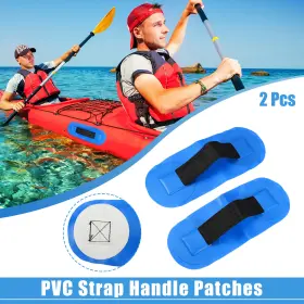 X Autohaux 786527713523 2pcs Pvc Strap Handle Patches Carry Grab For Raft And Surfboard Blue