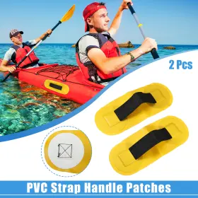 X Autohaux 786527713547 2pcs Pvc Strap Handle Patches For Dinghy Canoes Raft And Surfboard Yellow