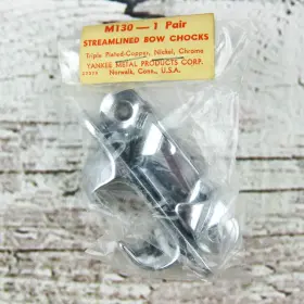M130 Yankee Metal Products Vintage Streamlined Bow Chocks Triple Plated Copper Nickel Chrome