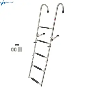 Yi216216t Yibei-tech 1 Pcs Stainless Steel Folding Ladder Telescoping 400 Lb. Limit 2 Step 3