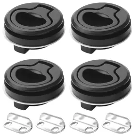 Ev0602-0000656 Ysmith Boat Slam Latch Black Round Flush Pull For Marine Hatch Rv Cabinet 4 Pack