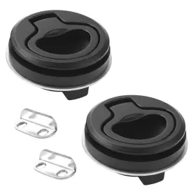 Ev0602-0000657 Ysmith Boat Slam Latch Black Round Flush Pull For Marine Hatch Rv Cabinet 2 Pack