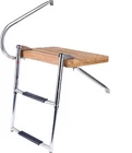 Amarine Made 2 Steps Stainless Ladder Boat Out-board Swim Teak Platform New. Price: $130.99.