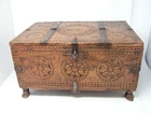 Antique Indian Metal Bound Teak Dowry Marriage Wedding Chest. Price: $238.18.