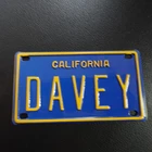 Davey Mini License Plate Personalized Name California Novelty Gift Kids Bike Used. Price: $7.15.