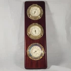 West & Co 16" Solid Cherry Porthole 3 Dial Weather Station Vertical Wall Mount Used. Price: $43.19.