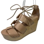 Loeffler Randall Ines Nude Lace Up Platform Wood Heel Sandals 9 Gladiator Pre-owned. Price: $49.99.