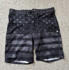 Hurley Shorts Mens Size 32 Black American Flag Board Unlined Beach Summer Pre-owned. Price: $24.88.