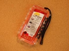 Plano 1450-00 Small Polycarbonate Waterproof Case 9" X 4.88" 3" Orange/clear New. Price: $31.89.