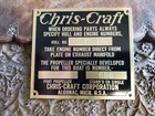 Chris Craft Boat Hull Data Plate Acid Etched Brass Remanufactured. Price: $285.00.