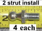 4EA 10MM Ball Stud Nitro Prop Gas Strut Rod Shock Spring Lift Arm Install Kit New. Price: $9.99.