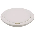 White Pry-up Deck Plate, Watertight, To 8-1/2 In. Diameter Hole New. Price: $53.63.