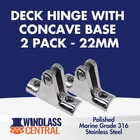 2-PACK Deck Hinge Concave Base 22MM Marine Grade 316 Stainless Steel New. Price: $106.10.