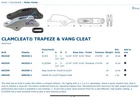 12EA Sea-dog Clamcleat Trapeze & Vang Cleat, Black/anodized, 002535-1 Remanufactured. Price: $149.00.
