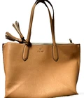 Nine West Grady Laptop Tech Tote Bag Faux Leather Tan Gold Work Pre-owned. Price: $13.99.