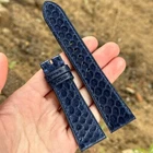 Navy Blue Sea Snake Watch Strap, Men Leather Band, Skin For 14-26MM New. Price: $26.99.