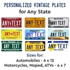 Personalize Custom License Plate Tag Any State Auto Car Motorcycle Atv Moped Etc New. Price: $22.69.