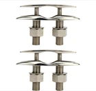 2 Pcs 6-1/4" Stainless Steel 316 Pull Up Cleat Flush Mount Dock Boat New. Price: $56.99.