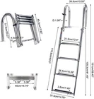 4 Step Stainless Steel Deck Ladder Folding Pontoon Dock Boat Wide New. Price: $135.99.