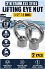 1/2" SS316 Lifting Eye Nut Boat Marine With 2,000 Lbs Capacity Unc Tap 2PK. Price: $19.89.