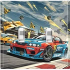 Metal Light Switch Outlet Cover Wall Plate Racecar Racetrack Sports IND103 New. Price: $13.49.