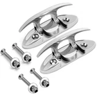 2 Pcs Boat Cleat 5" Pull Up Deck Hidden Flush Mount Stainless Steel Marine New. Price: $32.13.